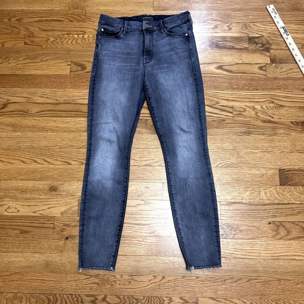 MOTHER Washed Blue Ankle Crop Jeans